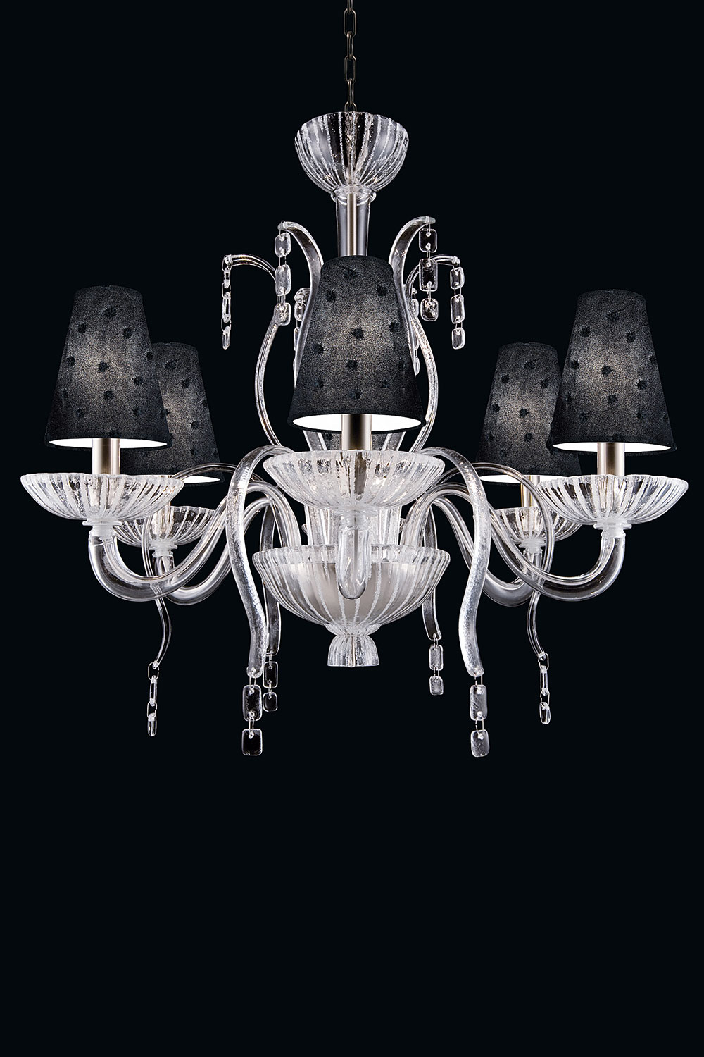 Ducale chandelier in clear and white Murano glass-Luxury lightings - Madelia Paris