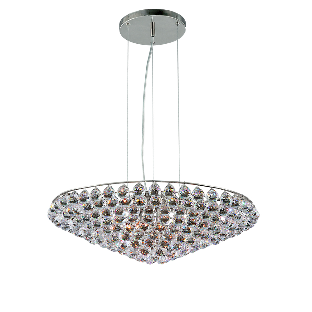 Oxford pendant chandelier Chrome or gold frame with crystals- Luxury lighting Madelia Paris
